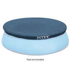 Intex 28026E UV Resistant Deluxe Debris Pool Cover for 13-Foot Intex Easy Set Above Ground Swimming Pool, Vinyl Round Cover with Drain Holes and Nylon Tie-Down Ropes, Blue