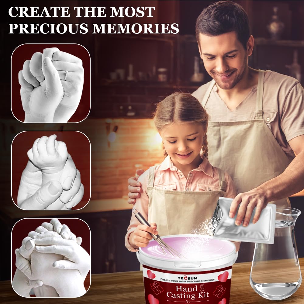 TECEUM Hand Casting Kit – Unique Gift for Couples, Family, Babies & Adults