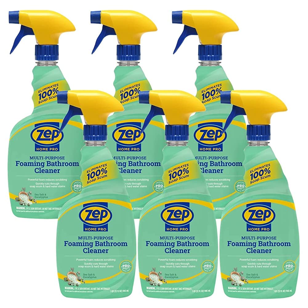 Zep Home Pro Multi-Purpose Foaming Bathroom Cleaner - 32 Fl. Oz. - R53106 - Pro Trusted Cleaning Power: Now in Refreshing Scents & Family Friendly Formulas (6)…