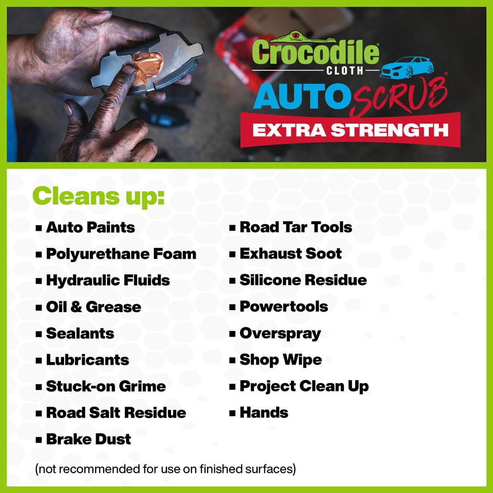 Crocodile Cloth AutoSCRUB Heavy-Duty Cleaning Wipes, 60 Count