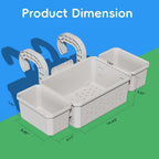 Kompoll [Patented] Poolside Storage for Above Ground Pool Accessories, Thickened Plastic Pool Basket with 2 Pool Cup Holder, Multifunctional Poolside Holder Fits for Most Frame Pools (1 Pack)