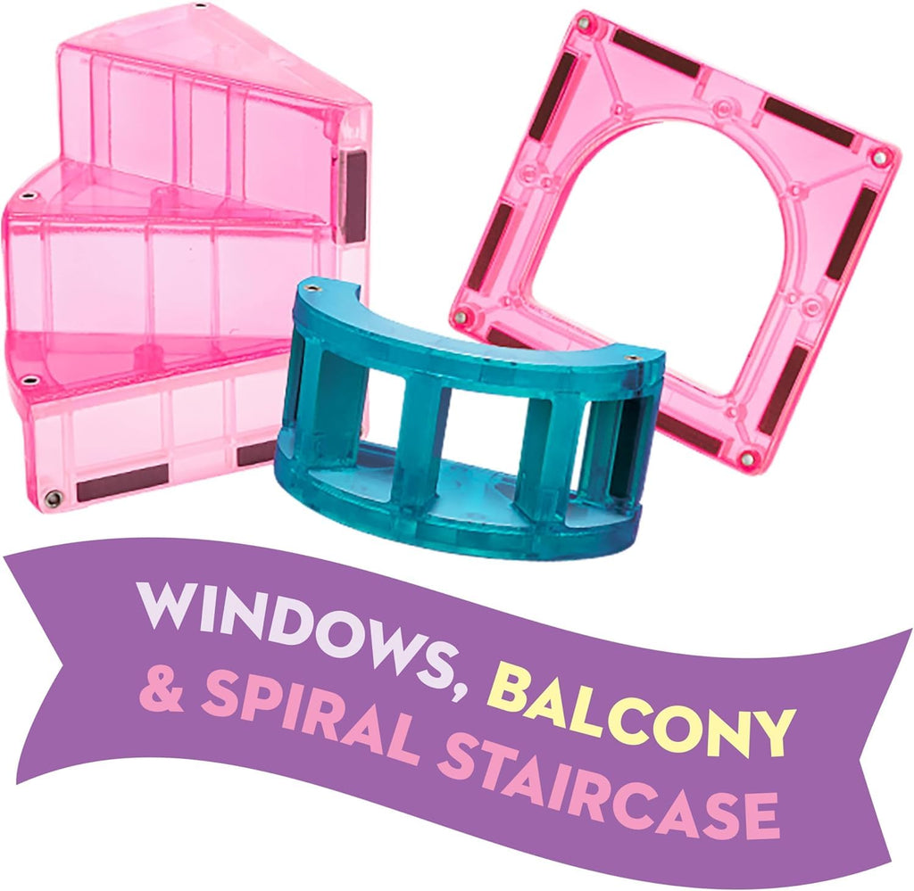 MAGNA-TILES Castle DLX 48-Piece Magnetic Construction Set, The Original Magnetic Building Brand