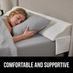 GORILLA GRIP King Bed Wedge Pillow for Headboard Gap, Filler Between Mattress Gaps, US Designed, Comfortable Supportive High Density Cushion Foam Pillows, Stay in Place Gripping Dots, White
