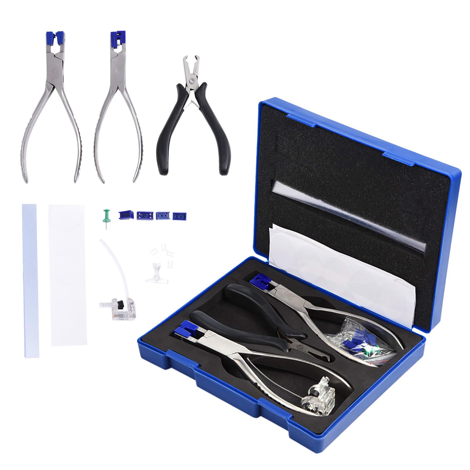 ZJchao Rimless Eye Glass Repairing Kit, Glasses Repair Kit, Eyeglass Repair Pliers, with Pressing Plier, Demolition Plier, Cutting Plier, Spare Jaw, Drilling Holder and so on