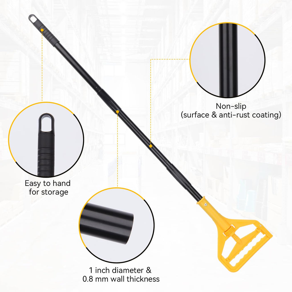 BeiLan Mop Handle Commercial Heavy Duty - 57 Inch Industrial Metal Mop Stick Replacement for Floor Cleaning - Professional Mops Head Replacement Holder