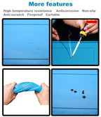 Premium Heat Resistant 932°F Silicone Soldering Mat, Large Anti Static Magnetic Electronic Repair Work Mat for BGA and Gun Soldering Iron, Workbench, Cell Phone Laptop Repair, 21.6'' *13.8 ''