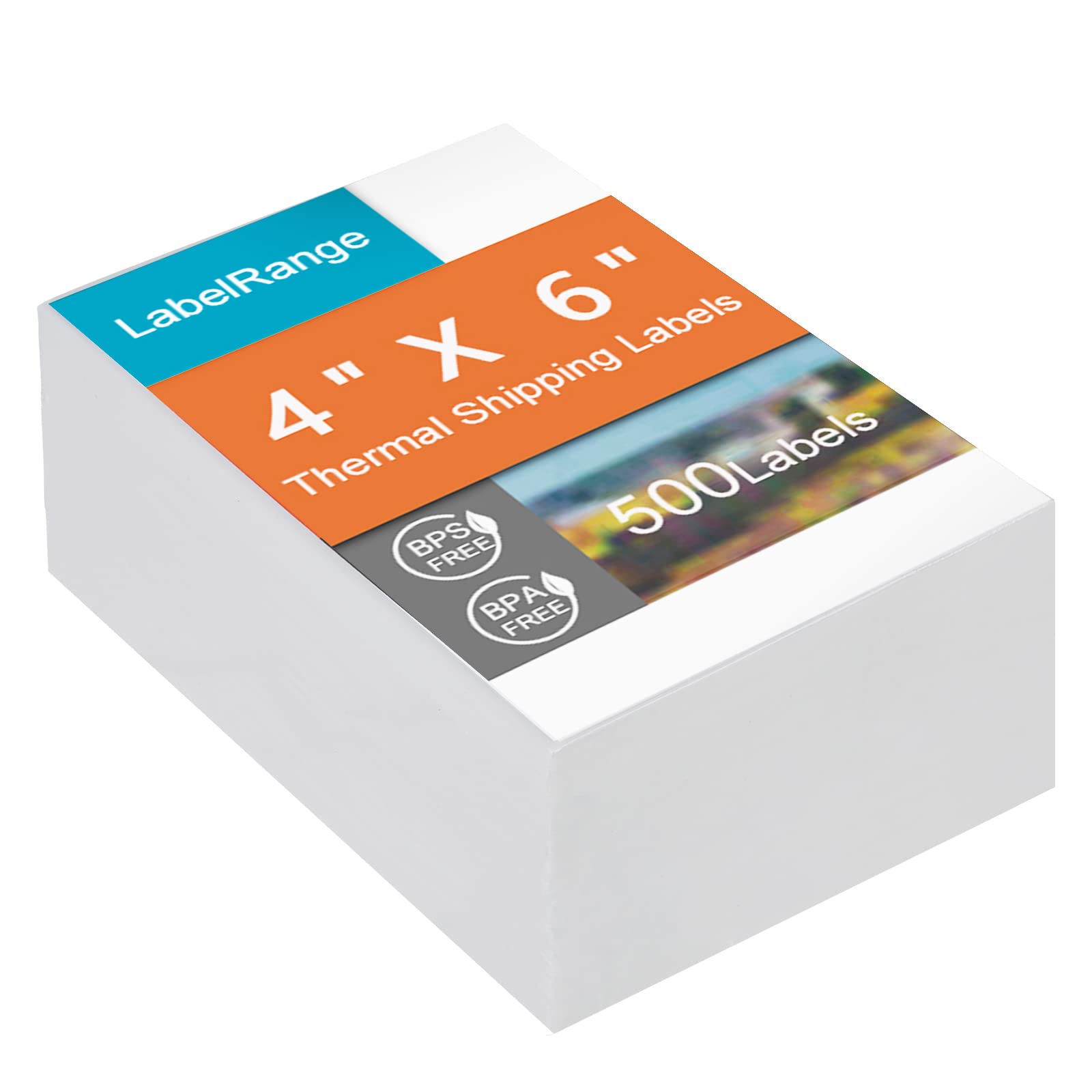 LabelRange 4x6 Thermal Labels, Commercial Grade Direct Thermal 4x6 Shipping Labels, 500 Sheets per Stack,1 Stack