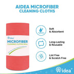 AIDEA Microfiber Cleaning Cloth Roll, 75PK Red, Reusable Paper Towels Tear Away Cloth, Microfiber Towels Washable Shop Rags, Lint Free Cleaning Rags for House, Kitchen, Window, 11.5"×11.5"