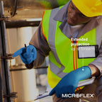 Microflex Safegrip SG-375 Latex Gloves - Disposable, Extended Cuff, Blue Size Large (Case of 500) (SG-375-L)