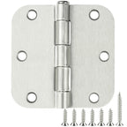 48 Pack Interior Door Hinges Brushed Nickel 3.5 Inch x 3 1/2" Rounded 5/8" Radius 3 ½"Satin Iron Bifold Residential Hinge for French Style Slab Single/Double Doors Hardware Kit Living/Bed Room