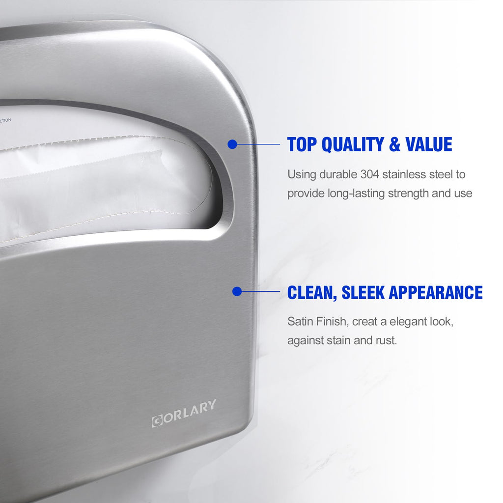 Gorlary Commercial Toilet Seat Cover Dispenser Wall Mount, Large Capacity