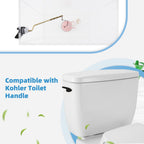 2 Pack Universal Black Toilet Handle Replacement Kit, Side/Angle Mount Toilet Flush Handle Compatible with Kohler K-GP30324-CP/TOTO/American Standard, Stainless Steel Flapper Chain