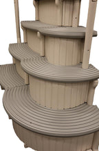 Confer Plastics Curve CCX-AG Drop in Above Ground Pool Step with Grey Treads - Base Step with Add-On