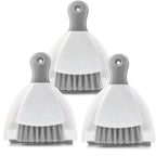 Small Hand Dust Pan and Brush - Small Broom and Dustpan Set, Mini Broom and Dustpan, Compact Dustpans and Brush for Home Cleaning, Sofa, Desk, Guinea Pig Cage, Cat Litter, etc. (Gray 3 Set)
