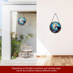 GENANY Spooky Stained Glass Window Hanging, Spring Sun Catcher with Metal Chain and Hook, Romantic Gifts for Women Friends Family, Garden Decor, Housewarming Gifts, Outdoor Decor