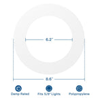 Amico 36 Pack Goof Rings for 6 Inch Recessed Lights, Can Light Trim Ring Cover, Outer Diameter 8.6-inch, Inner Diameter 6.2-inch, Durable Plastic Design, White