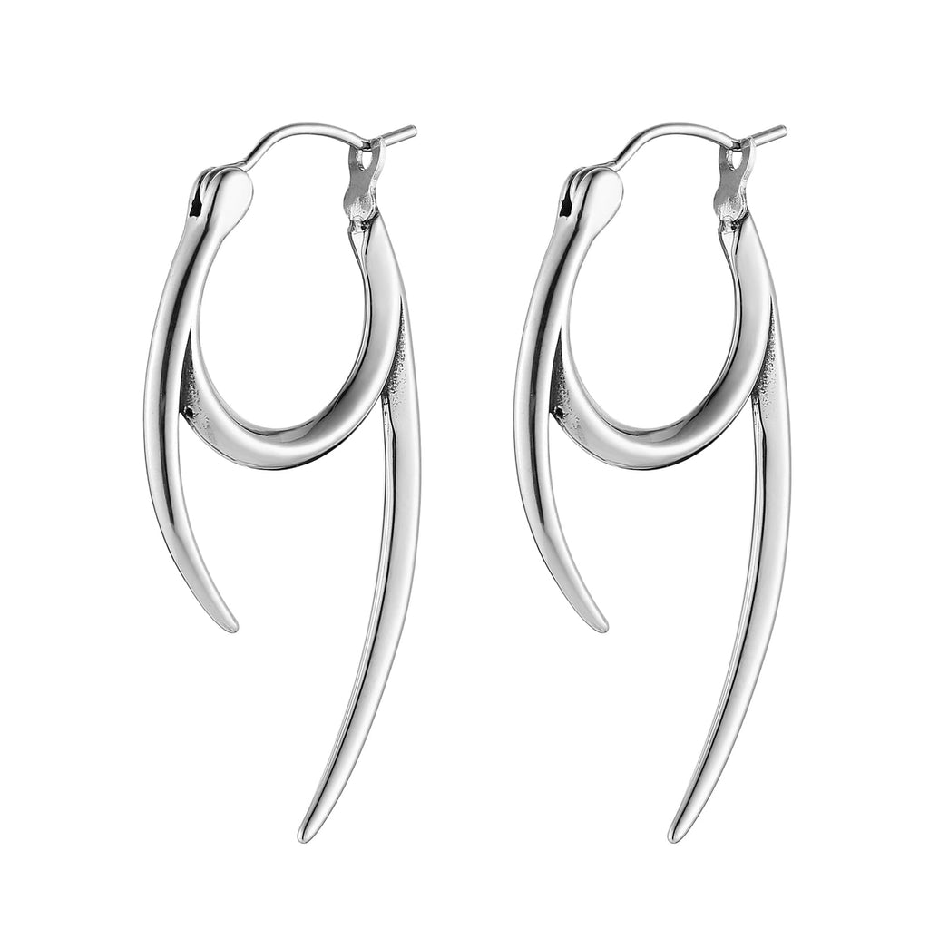 HZMAN Gothic Stainless Steel Spike Hoop Earring for Men Women,Lightweight