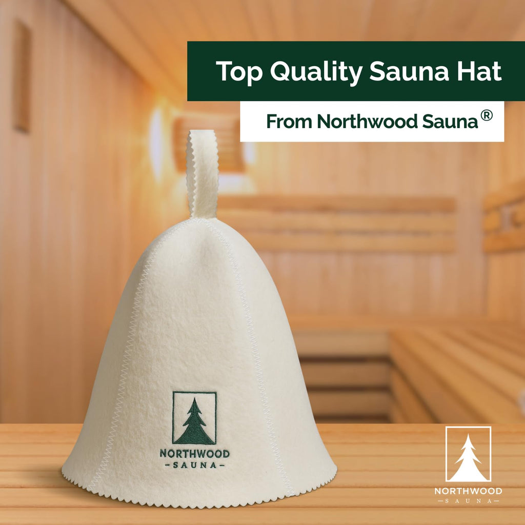 Northwood Sauna - Sauna Hat - 100% Wool Felt - Banya Hair Cap for Men & Women - One-Size-Fits-All - Soft Beige