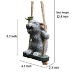 OwMell Garden Rabbit Statues, Cute Swing Bunny with Butterfly Statue Decoration for Yard Hanging Outdoor, Tree Ornaments Figurine for Stump Branch Lawn Patio Decor
