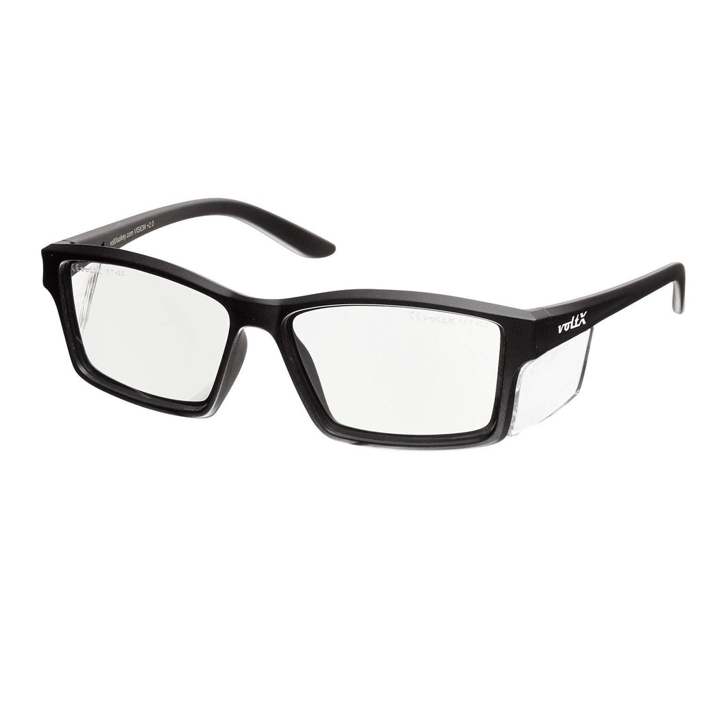 voltX 'VISION' Safety Readers, Full Lens Magnified Reading Safety Glasses (+2.5 Dioptre, Clear lens) ANSI Z87.1+ & CE EN166F - Anti fog coated UV400 lens