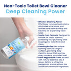 Truly Free Toilet Bowl Cleaner - Heavy-Duty Stain Remover - Septic Safe, Plant-Based Formula - Fresh Peppermint Scent - 2 Refills (3oz) with Empty Refillable Bottle