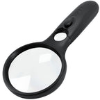 SeeZoom Magnifying Glass with Light, 3X Large Lens + 12X High Power Lens, Lighted Magnifying Glass Handheld Reading Magnifier for Seniors, Small Print, Coins & Jewelry, LED Light