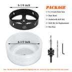 VIKITON 6-1/4 Hole Saw for Recessed Lights, 6.25 Inch Hole Cutter with Dust Bowl Catcher for Led Recessed Lighting 6 Inch and Wood Metal Drywall, Bi-Metal Construction, Black