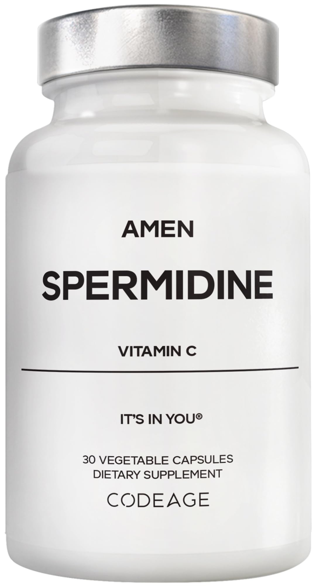 Amen Spermidine, Trihydrochloride, Vitamin C, Vegan, 30 Capsules