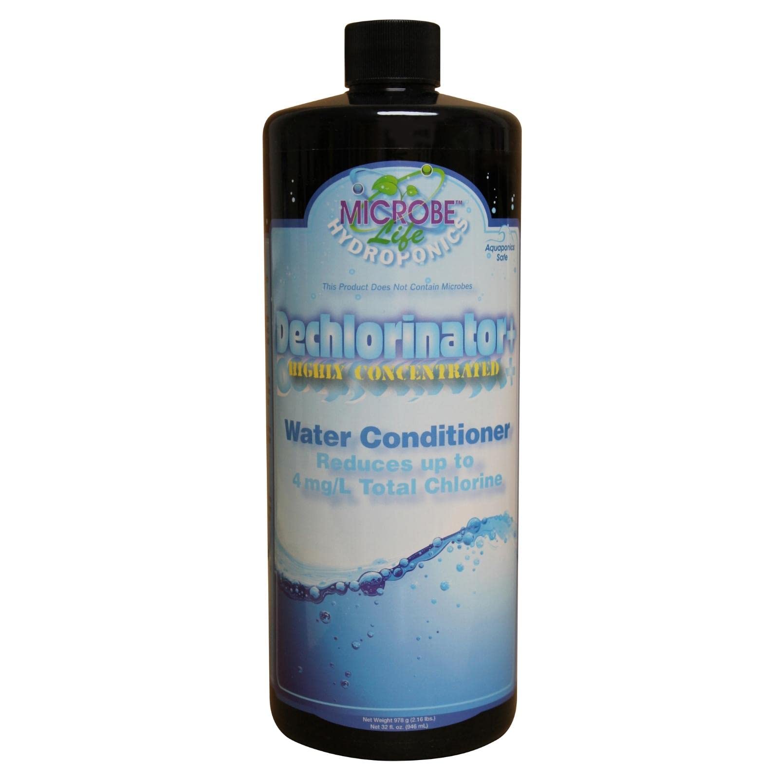 Microbe Life Hydroponics Premium Dechlorinator for Hydroponics Gardens, Chlorine and Chloramine Neutralizing Full-Function Water Conditioner for Fruits, Vegetables, and Herbs, 32 Ounces