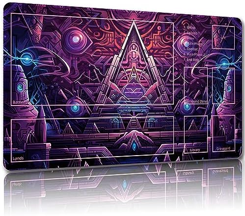 Playmat for MTG, with Free Storage Bags,Game Mat 24 x 14 inches, TCG and Board Game Mat for Cards,Mousepad Desk Mats (with Zones,Magic Mat 14)