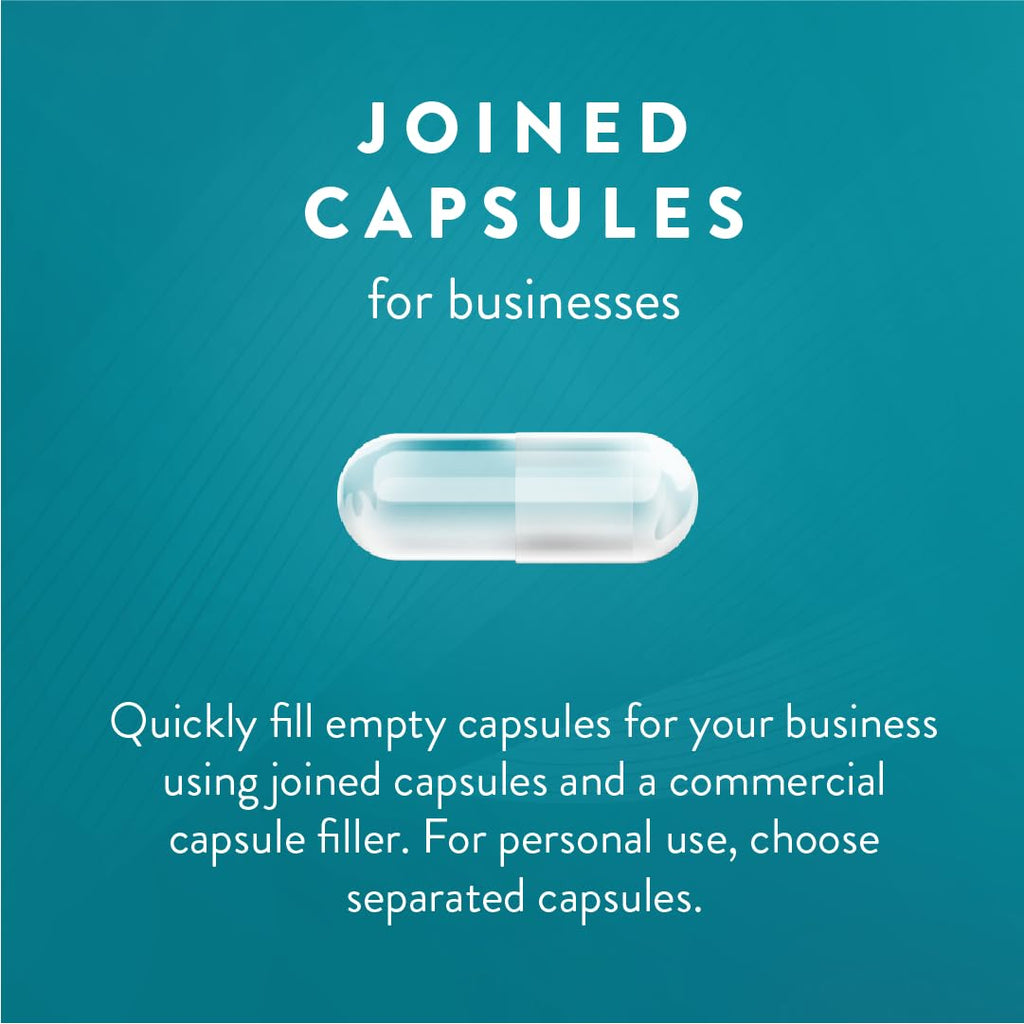 PureCaps USA - Empty Vegetarian Vegan Pill Capsules Size 00| 1,000 Joined Pills| White| Non-GMO Certified | SLS, Gluten, Preservative Free