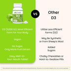 EZ Melts Dissolvable Vitamin D3 5,000 IU - Vegan Vitamin D Supplement for Bone & Teeth Support - No Artificial Flavors - Plant-Based & Non-GMO - Green Apple - 90 Dissolvable Tablets (90 Servings)