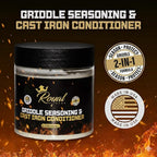 Royal Kitchen Cast Iron & Carbon Steel Seasoning Conditioner 2-IN-1 | Effective For Restoring, Protecting & Conditioning Blackstone Griddle, Cast Iron and Dutch Oven Cookware Food Safe and easy to use conditioner (15.3 Ounce (Pack of 1))