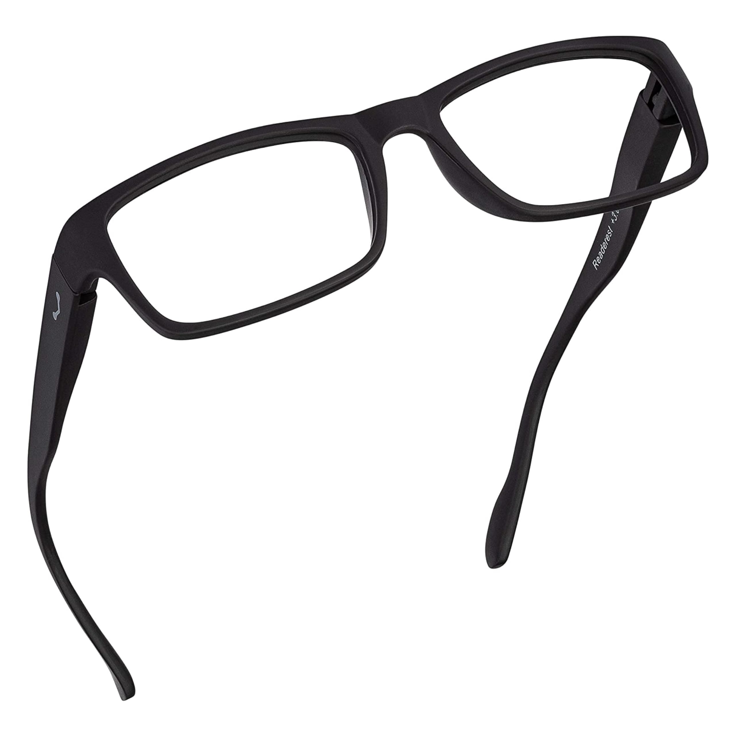Readerest Blue Light Blocking Reading Glasses - 1.5 x Magnification Strength - Computer Eyeglasses with Thin Reflective Lens, UV Protection, Antiglare - Stylish Glasses for Men and Women - Black
