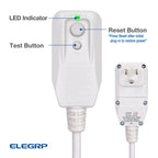 ELEGRP 0651510LY L15515 L22515 18AWG LCDI Power Cord Plug for A/C Air Conditioner, E250451 UL Certified, 7.5FT Leakage Current Detection Interrupter Replacement, 120V 10A 1200W 60Hz NEMA 5-15P, 1 Pack