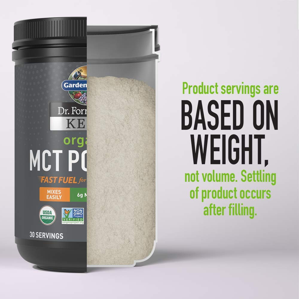 Garden of Life Dr. Formulated Keto Organic MCT Powder - 30 Servings, 6g MCTs from Coconuts plus Prebiotic Fiber & Probiotics, Certified Organic, Non-GMO, Vegan, Gluten Free