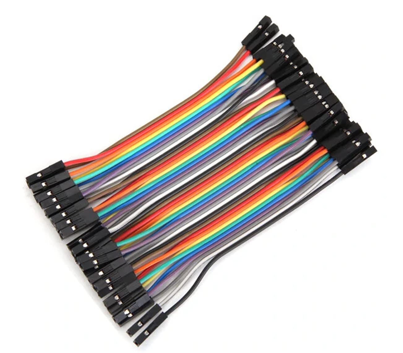 120pcs Multicolored Dupont Wire 40pin M/F, 40pin M/M, 40pin F/F Breadboard Jumper Ribbon Cables Kit Compatible with Arduino Projects (10cm/4inch)