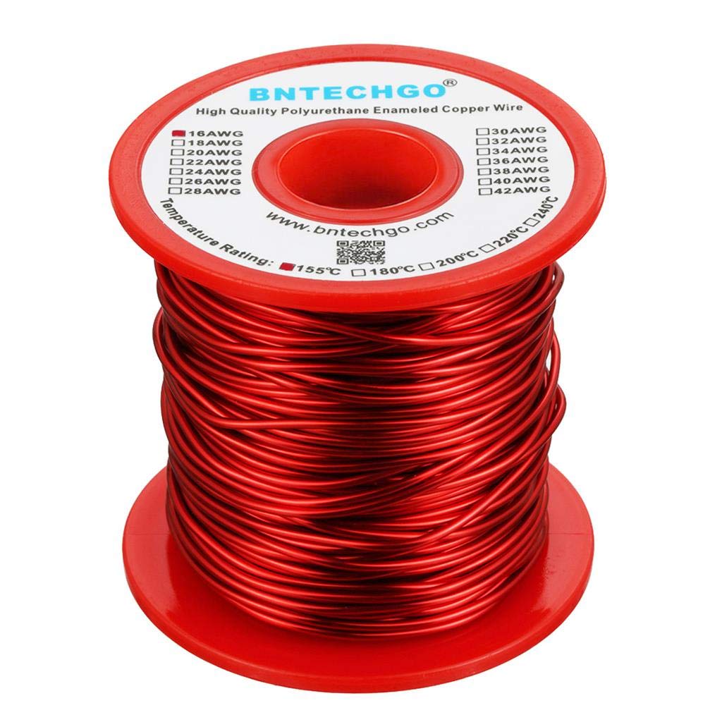 BNTECHGO 38 AWG Magnet Wire 5 lb Red Enameled Copper Wire 0.0039"(0.10mm)