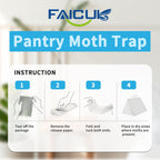 Faicuk Pantry Moth Traps with Pheromone Attractant for Home, Kitchen, and Storeroom Odorless, Insecticide-Free and Non-Toxic (8 Pack)