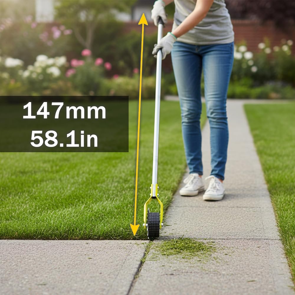 G GREENLY-AG 58-Inch Manual Edger Lawn Tool, Wheel Rotary Edger