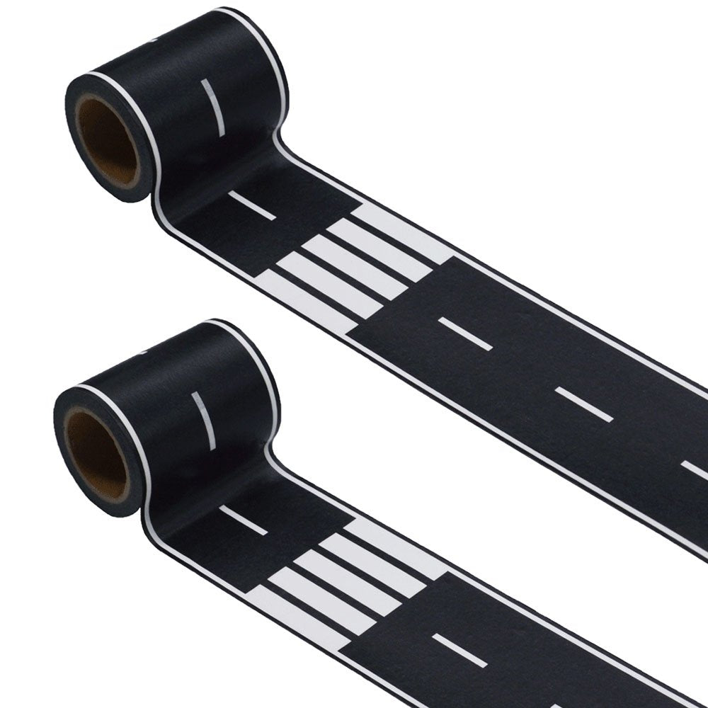 Black Track Tape,Toy Car Tape Track for Kids,Race Cars Decorations for Kids Birthday Party (2 Rolls, 2.4" x 33')
