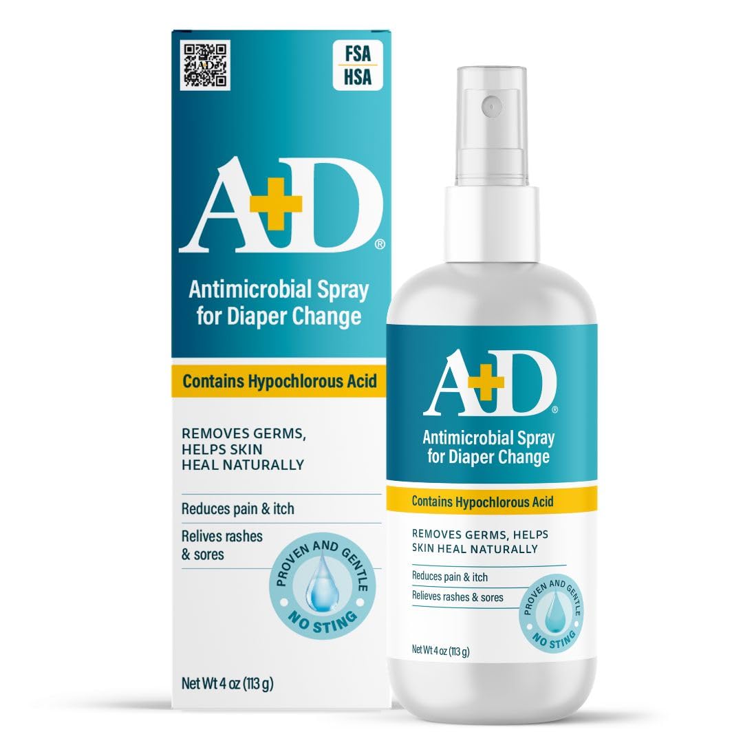 A+D Antimicrobial Hydrogel Spray with Hypochlorous Acid Spray for Skin, 4oz