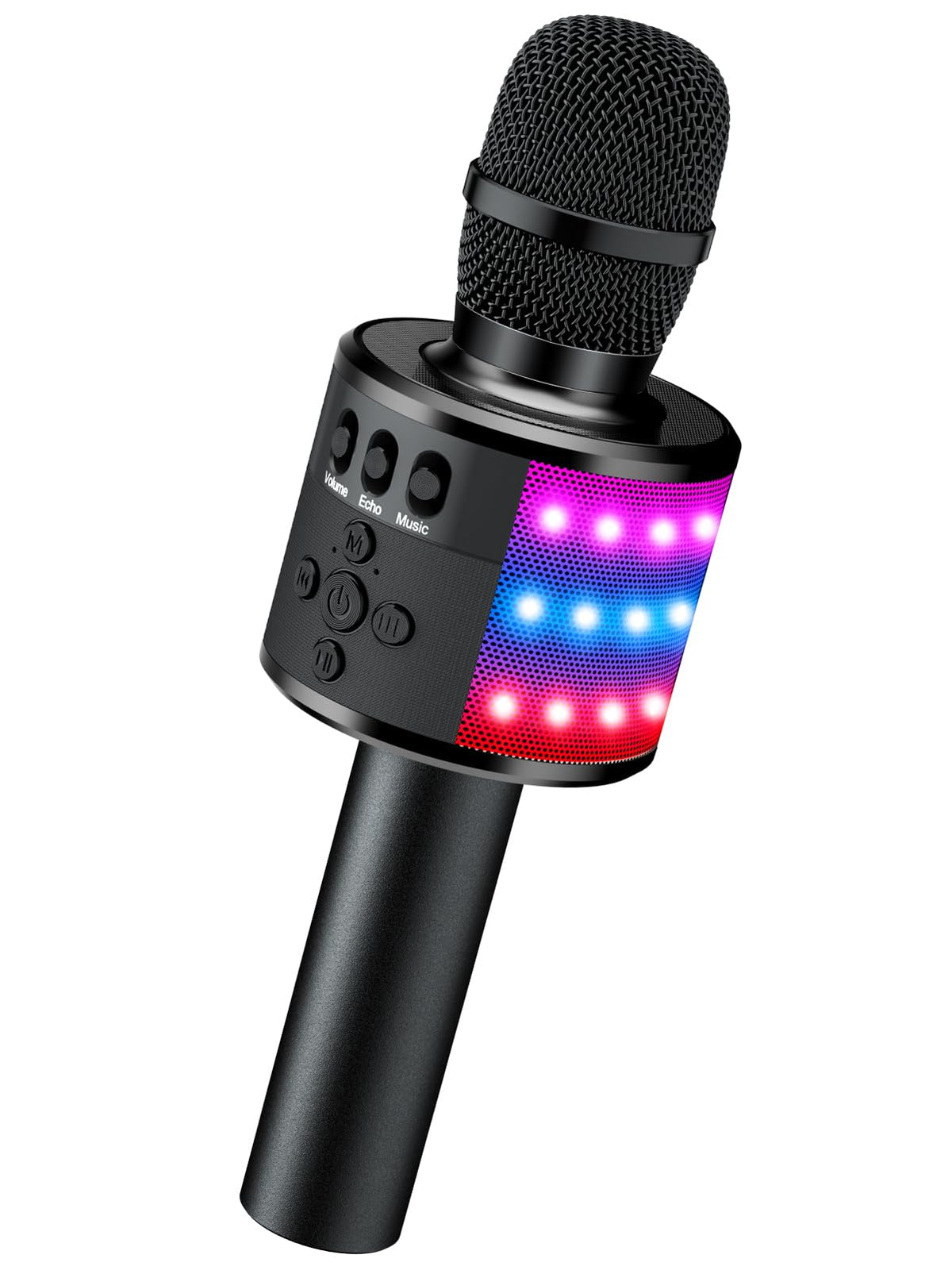 BONAOK Portable Bluetooth Karaoke Mic with Disco Lights for Adults & Kids