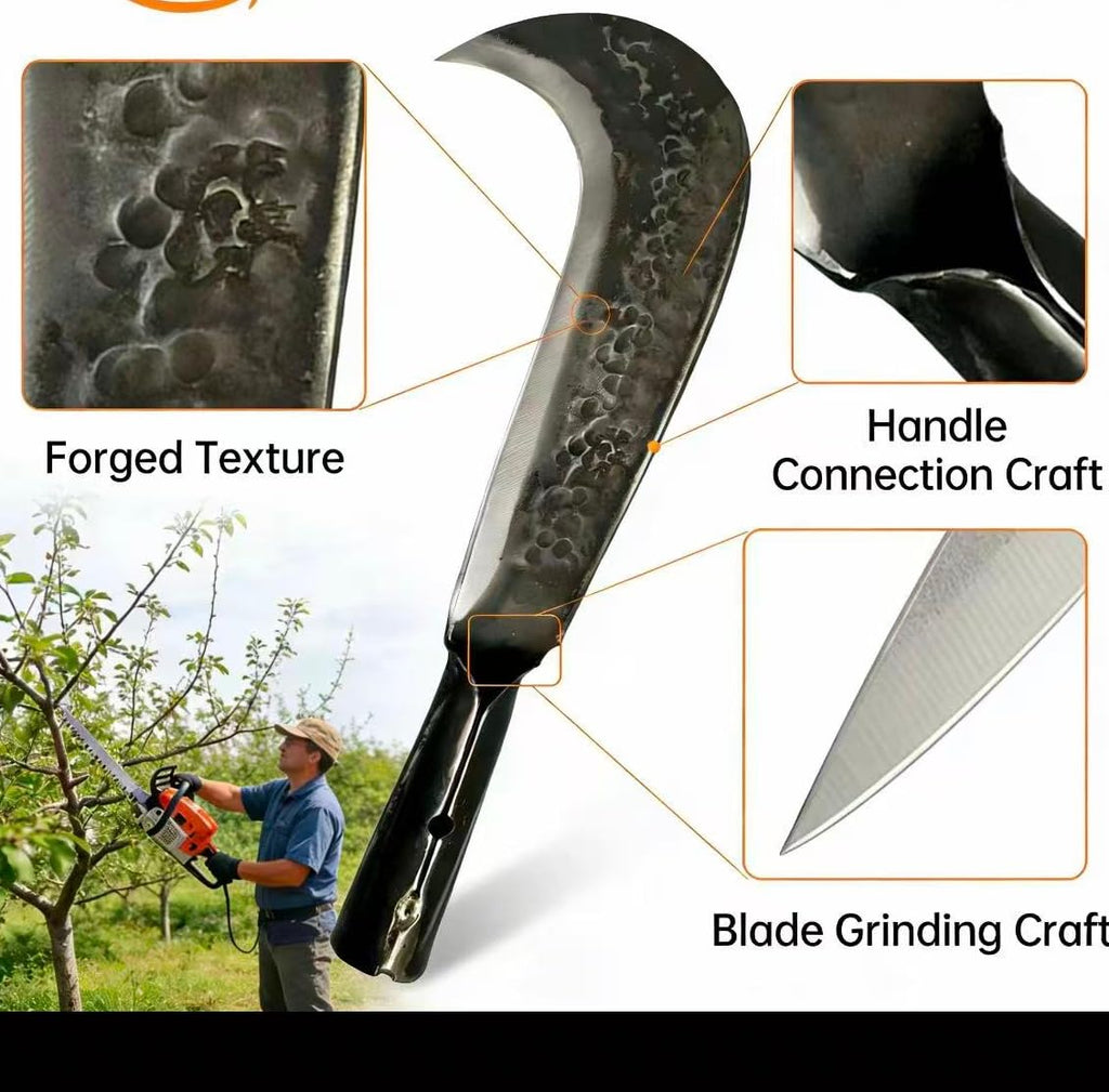 Heavy Duty Machete Billhook Sickle Knife for Cutting Trees for Yard Work Machetes Japanese Weeding Sickle for clearing Brush Garden Tools Axe Construction Blade Outdoor Additional Handle can be Added
