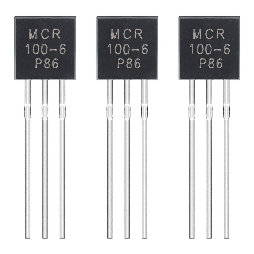 ALLECIN MCR100-6 Unidirectional Thyristor 0.8A 400V Single Direction Silicon Controlled Rectifier 100-6 0.8 Amp 400 Volt Direct Plug Transistor TO-92 (Pack of 50pcs)