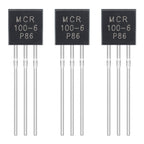 ALLECIN MCR100-6 Unidirectional Thyristor 0.8A 400V Single Direction Silicon Controlled Rectifier 100-6 0.8 Amp 400 Volt Direct Plug Transistor TO-92 (Pack of 50pcs)