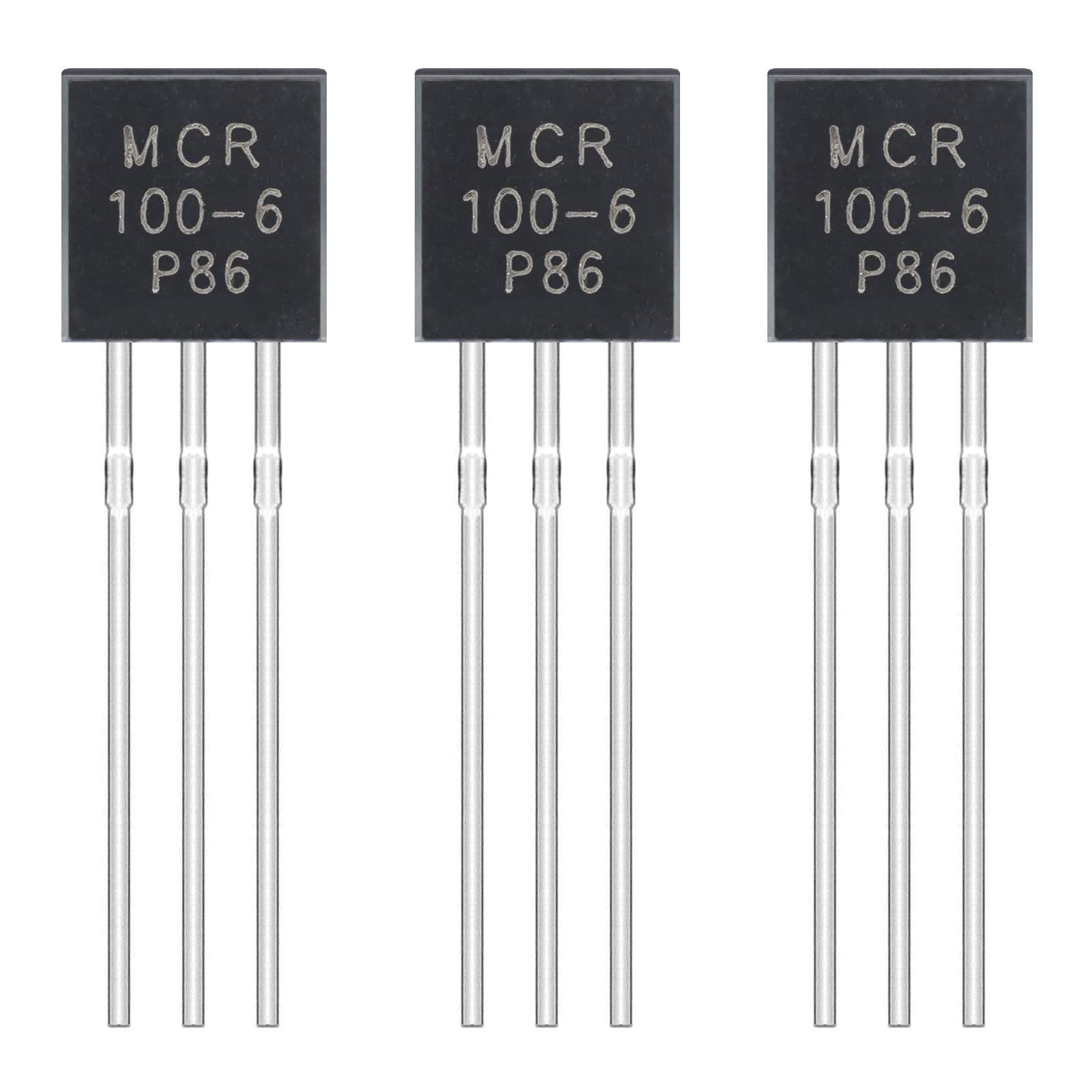 ALLECIN MCR100-6 Unidirectional Thyristor 0.8A 400V Single Direction Silicon Controlled Rectifier 100-6 0.8 Amp 400 Volt Direct Plug Transistor TO-92 (Pack of 50pcs)