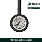 3M Littmann Classic III Monitoring Stethoscope, 5620, More Than 2X as Loud, Weighs Less, Stainless Steel Chestpiece, 27" Black Tube