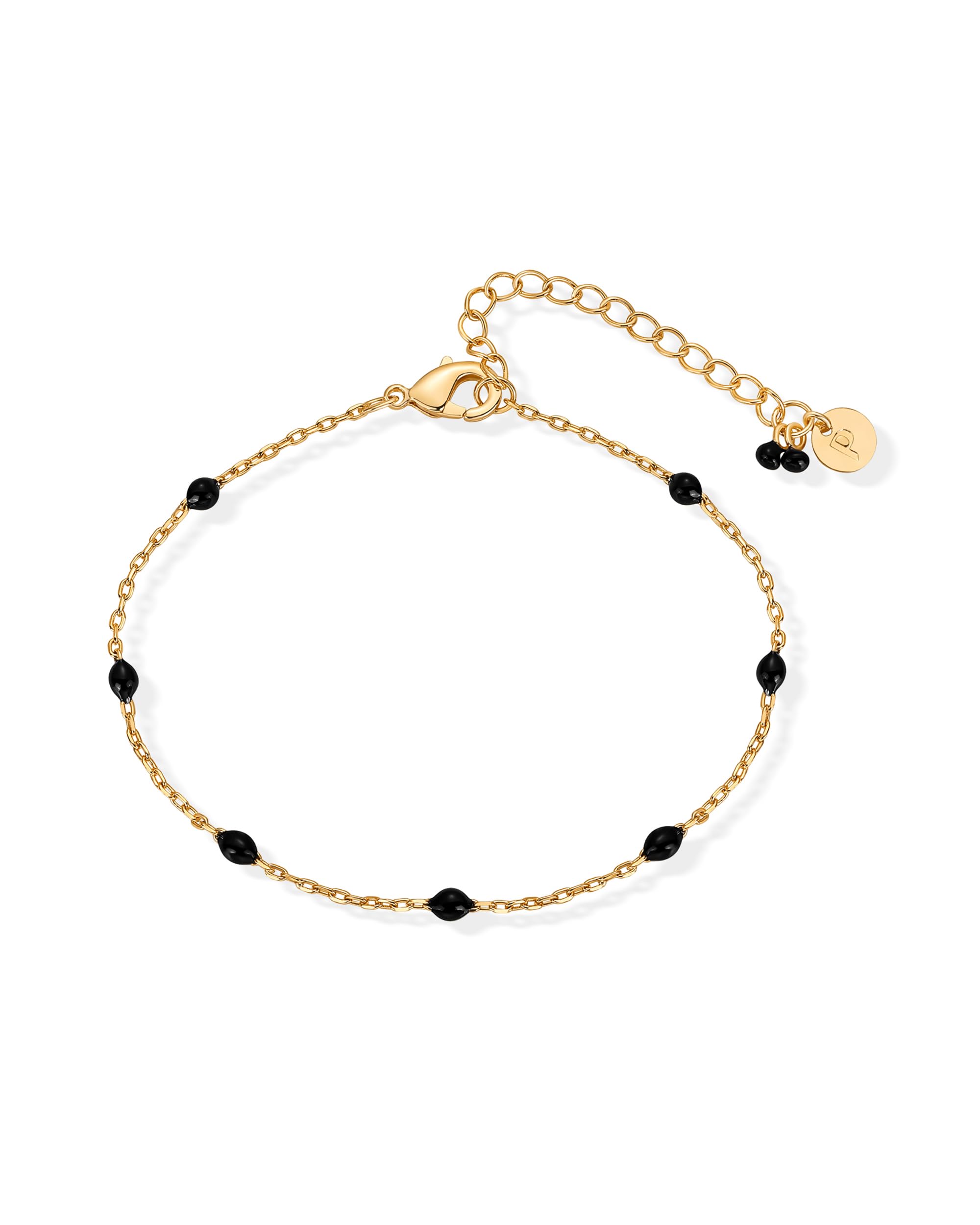 PAVOI Dainty Beaded Bracelet for Women, 14K Gold Plated, Yellow Gold, 6"+1"