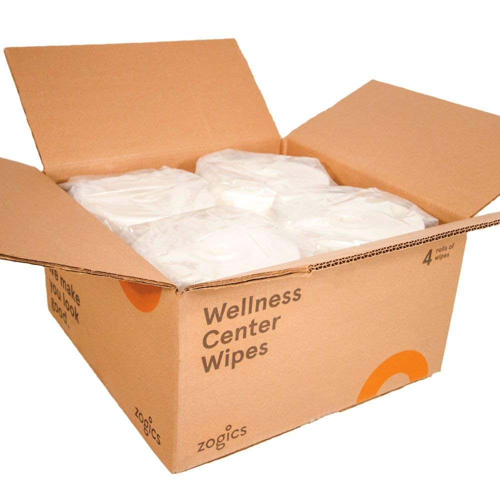Zogics Wellness Center Cleaning Wipes – Gym Equipment Wipes for Cleaning Surfaces and Equipment, Durable and Safe Pre-Saturated (4,600 Count, 4 Rolls of 1150)